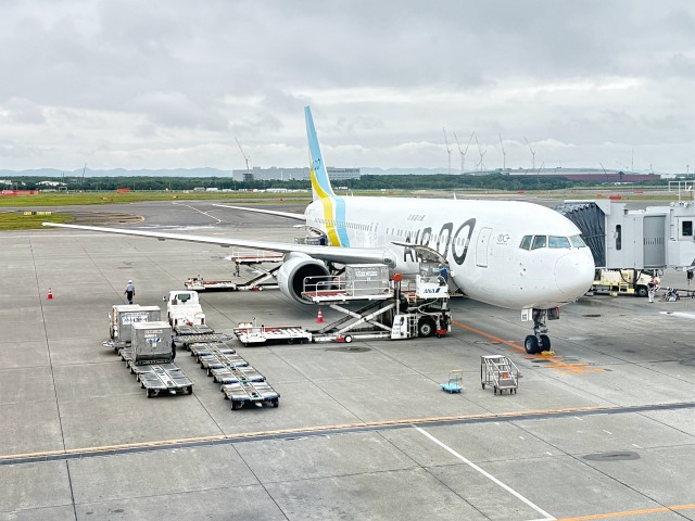 新千歳空港に到着したAIRDO HD15便
